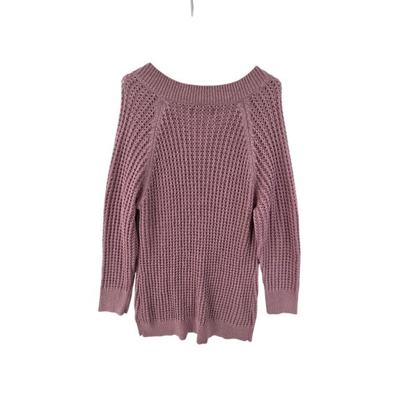 Needle Works Women's Long Sleeve V-Neck Sweater Pink Size 22/24 - Picture 4 of 6